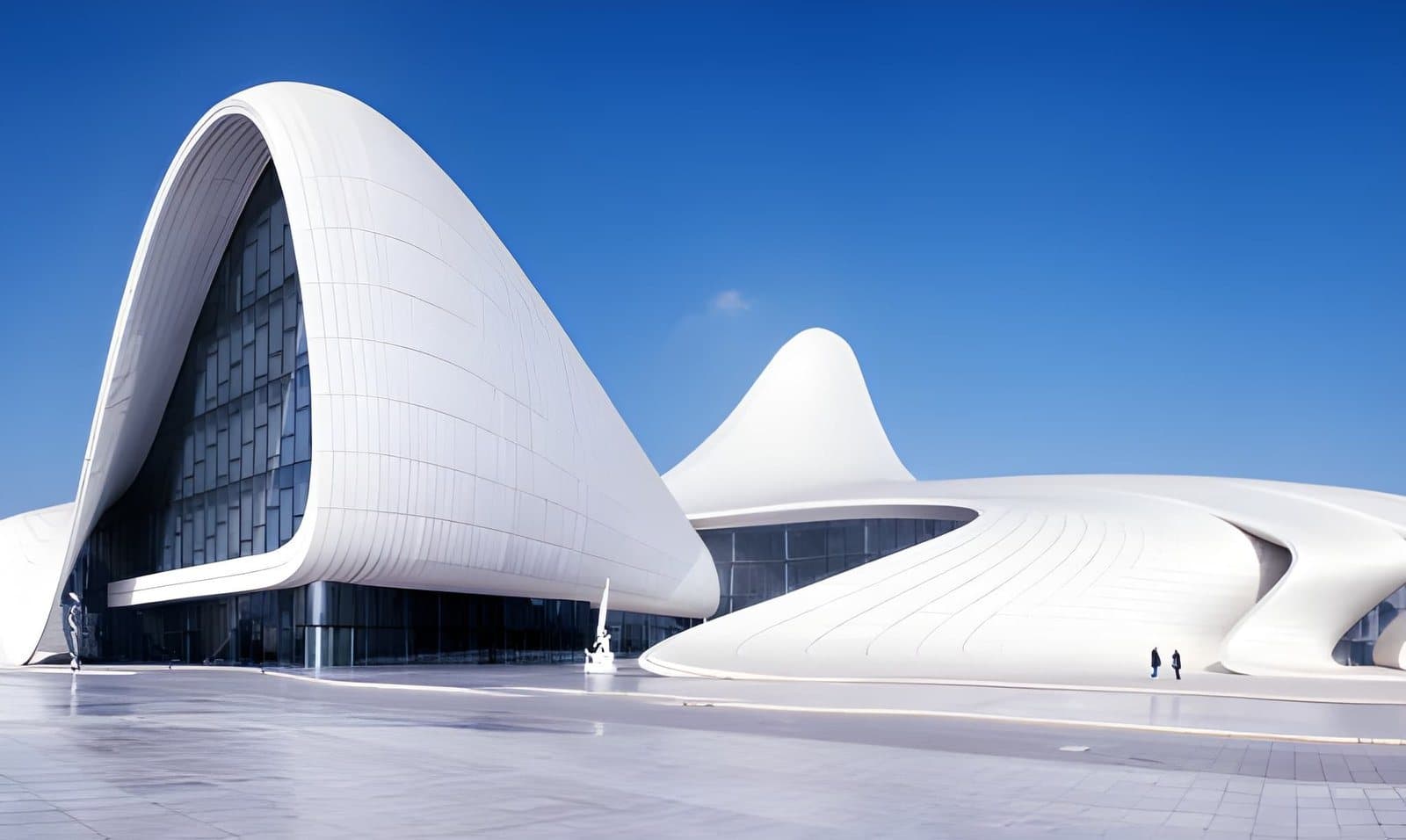 The white curves of the Heydar Aliyev Center